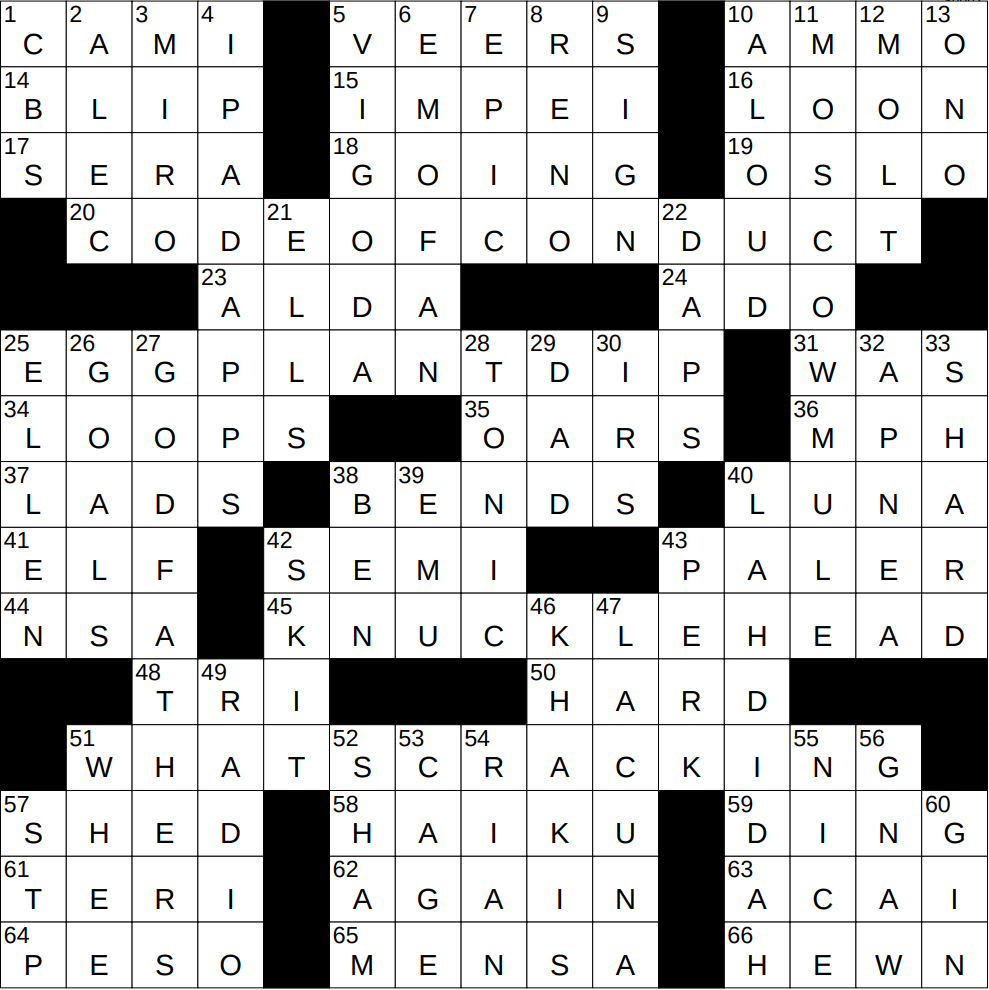 0414 25 NY Times Crossword 14 Apr 25 Monday NYXCrossword
