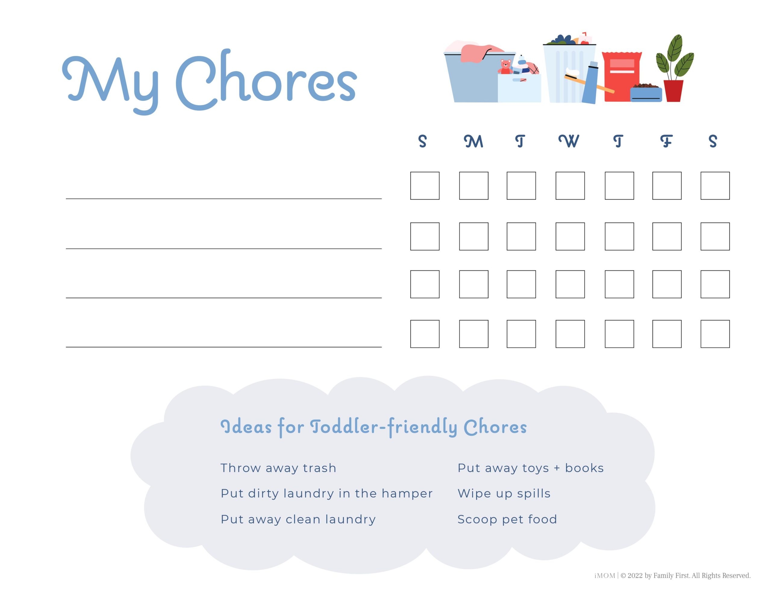 chore list chart printables