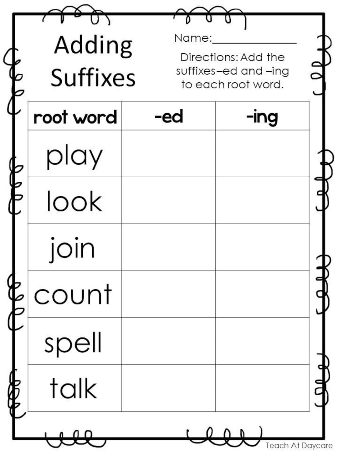 10 Printable Adding Suffixes Worksheets 1st 2nd Grade ELA Worksheets Etsy Norway
