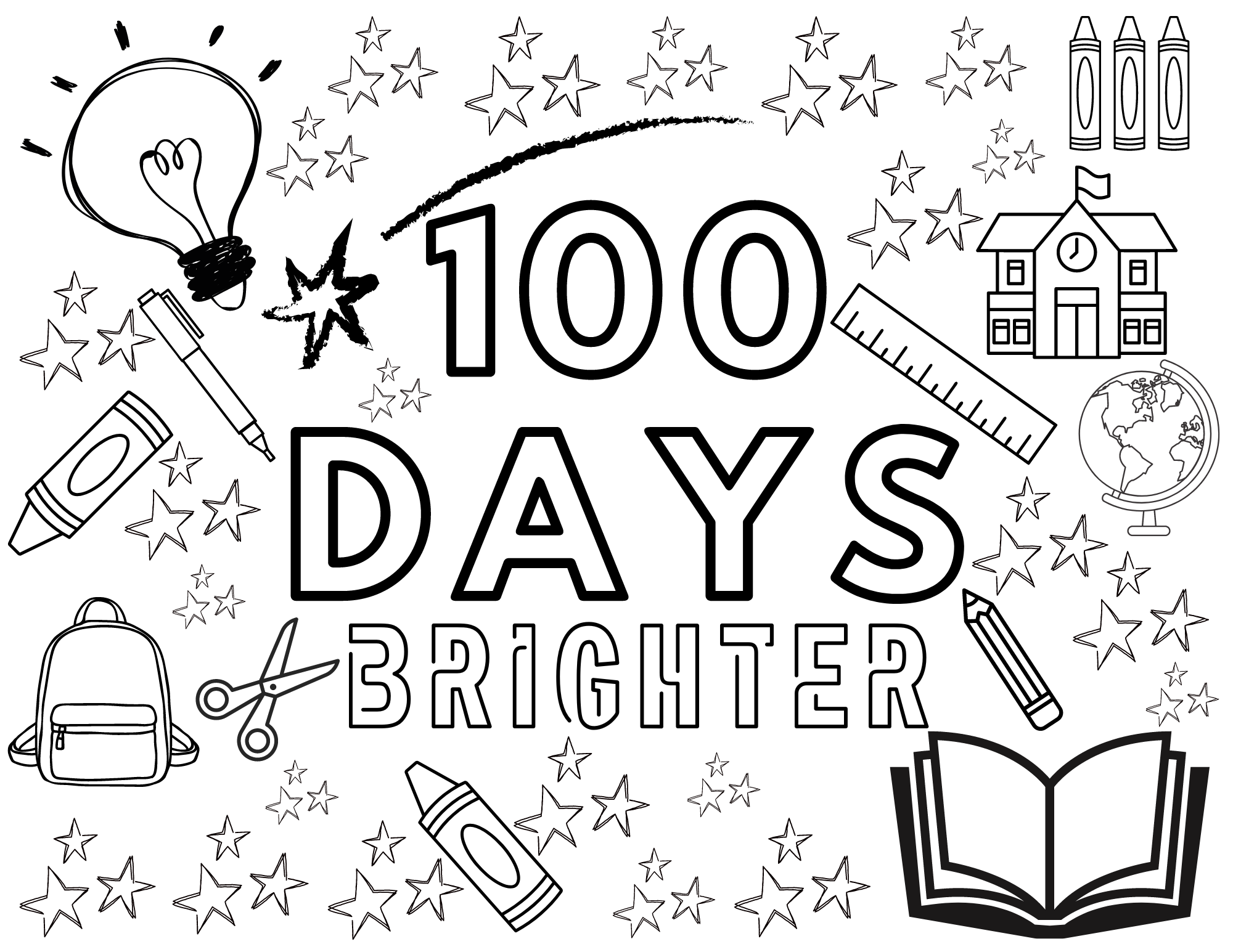 100 Days Of School Coloring Pages Free Printables Seeing Dandy Blog
