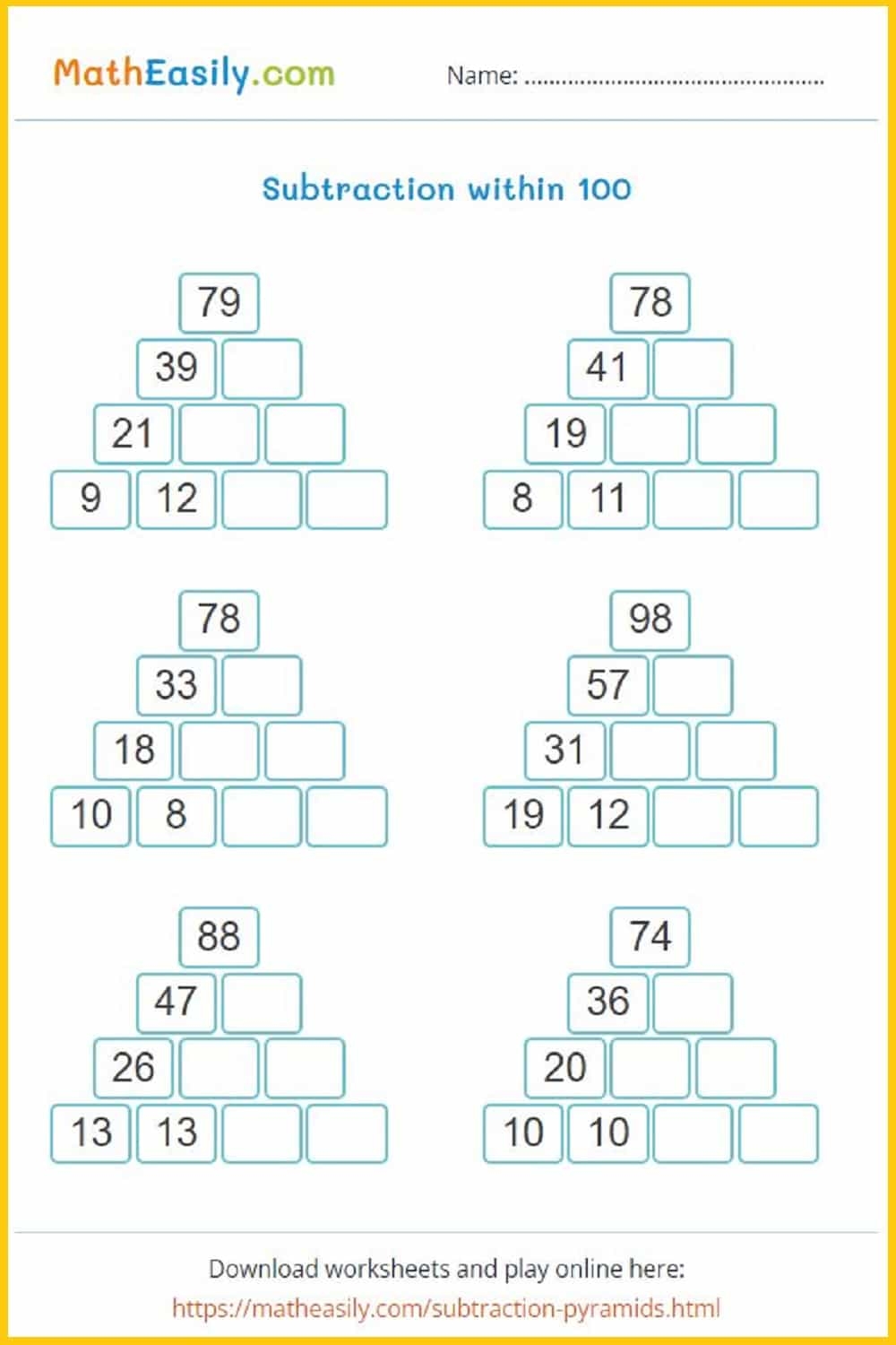 100 Free Math Subtraction Games ONLINE For Kids