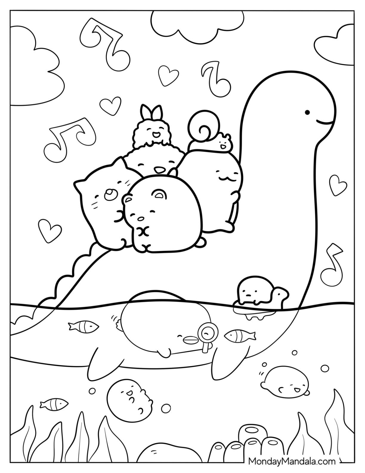 kawaii coloring pages animals