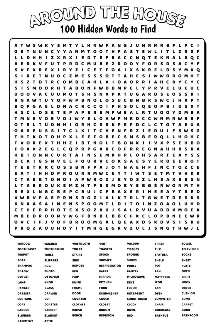 100 Word Word Searches 20 Free PDF Printables Printablee Free Printable Word Searches Word