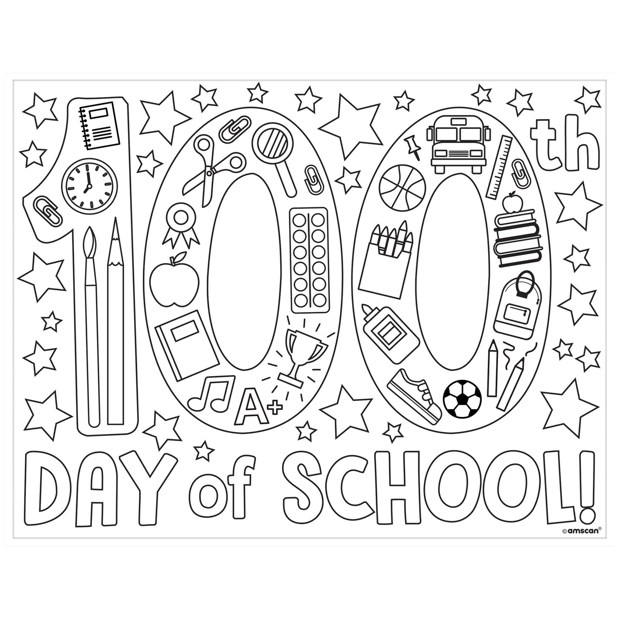 100th Day Of School Coloring Pages Party Place Depot