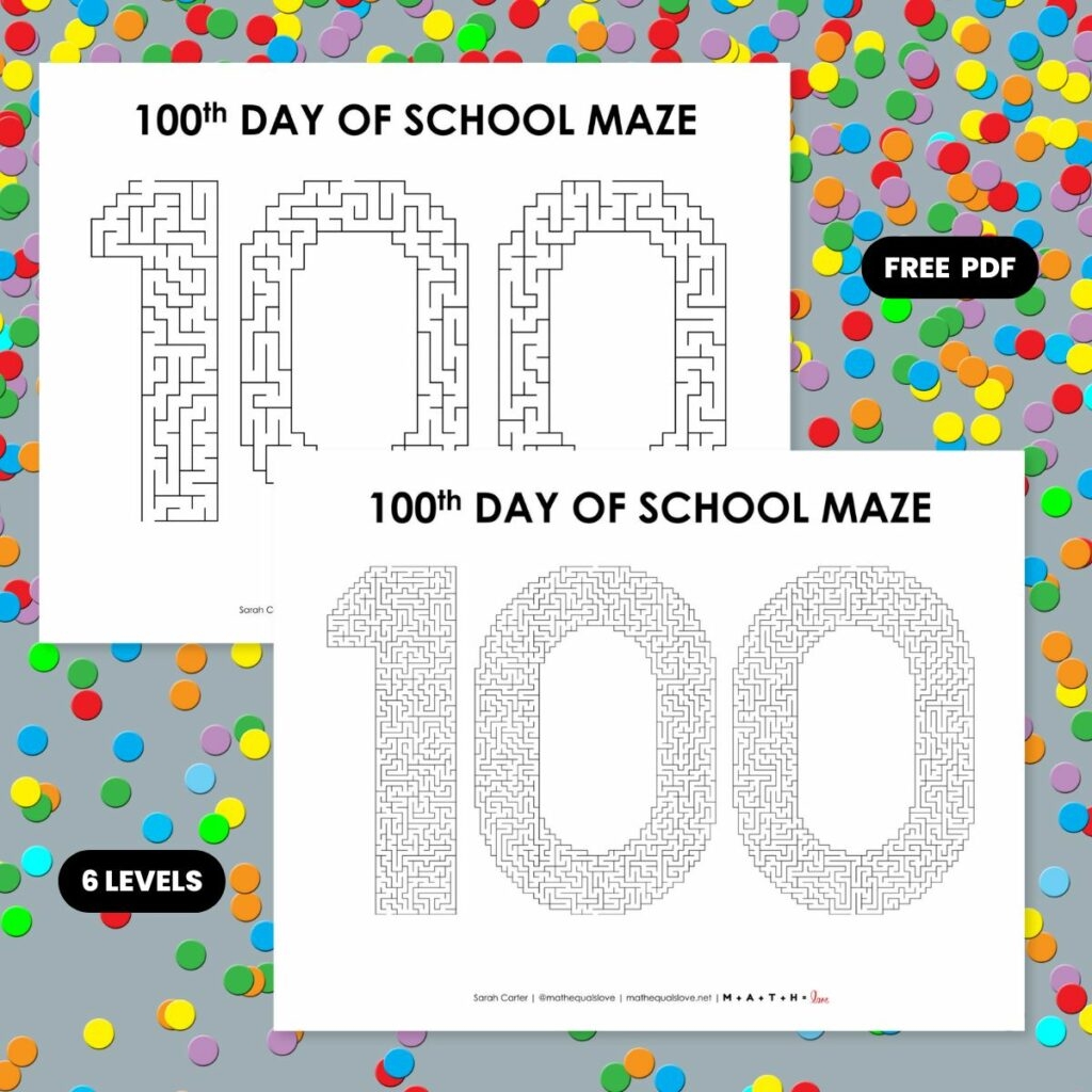 100th Day Of School Maze Worksheet Math Love 100th Day Of School Maze Worksheet Math Love