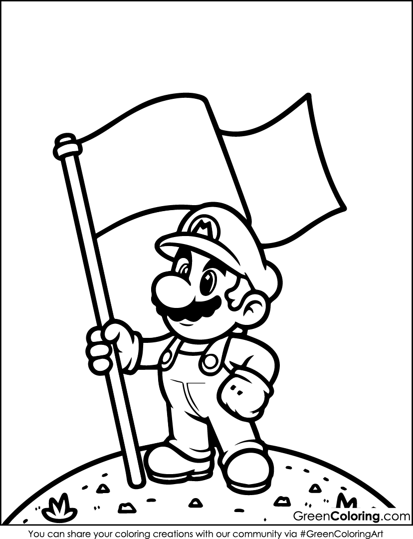 mario coloring pages free