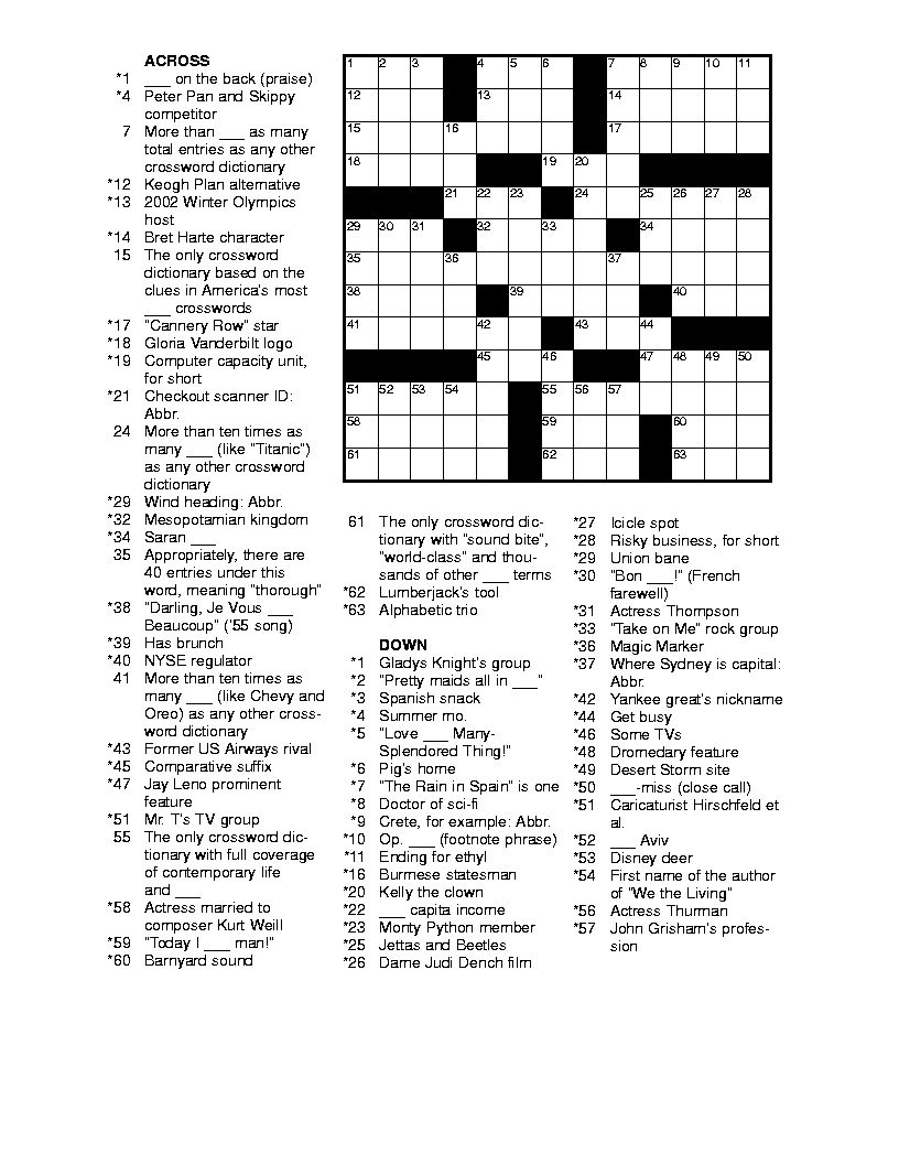 difficult crossword puzzles printable
