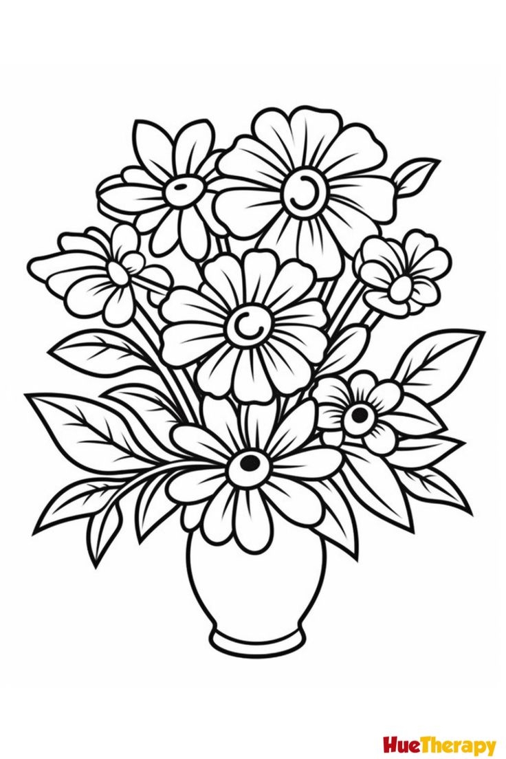 15 Beautiful Flower Coloring Pages For Kids And Adults