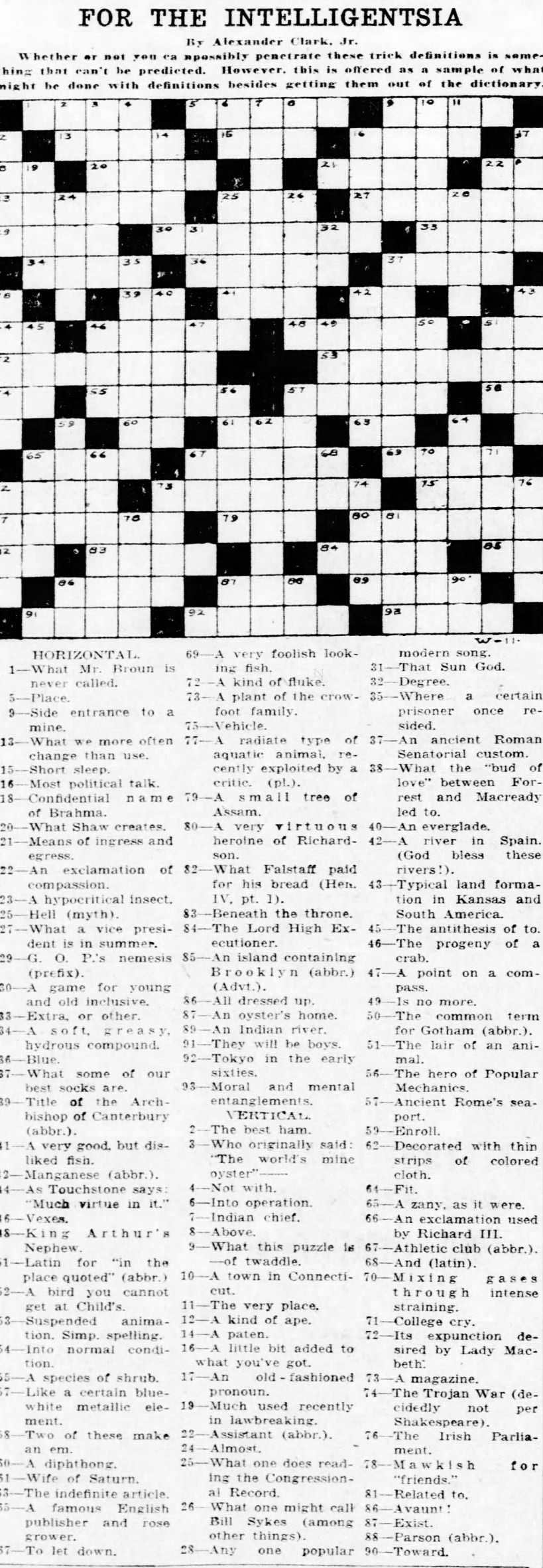 1924 The Year In Crosswords 2 Of 4 T Campbell s Grid 1924 The Year In Crosswords 2 Of 4 T Campbell s Grid