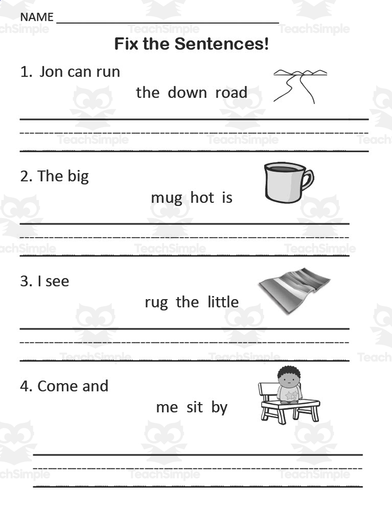 1st Grade Fix It Sentences By Teach Simple