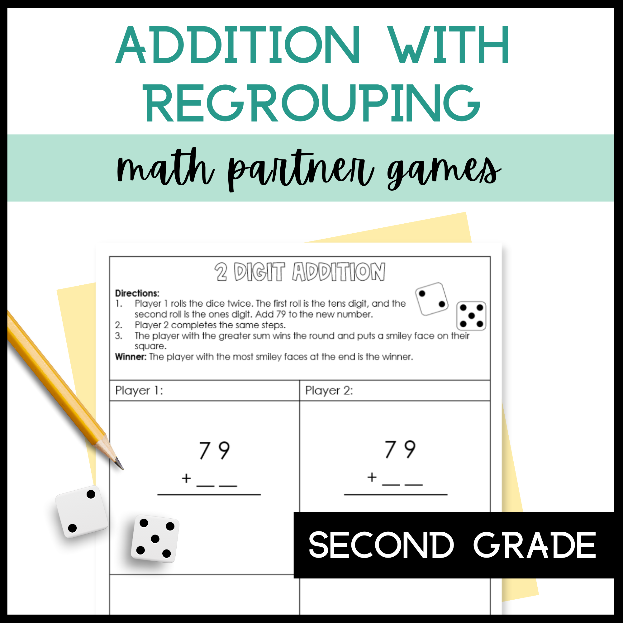 2 Digit And 3 Digit Addition With Regrouping Game Partner Activity Classful 2 Digit And 3 Digit Addition With Regrouping Game Partner Activity Classful