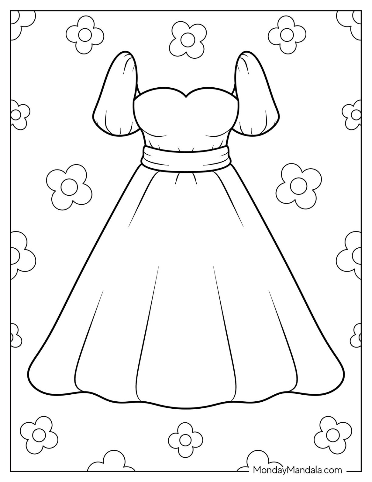 20 Dress Coloring Pages Free PDF Printables 