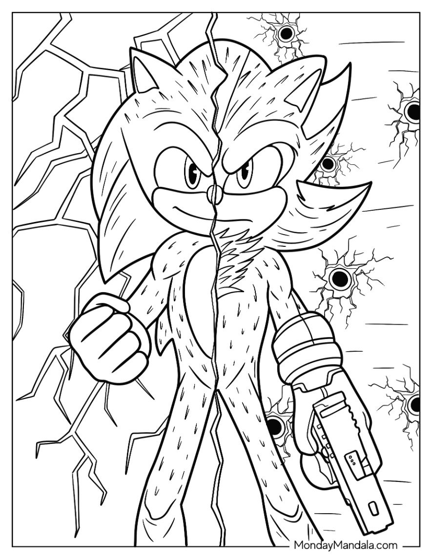 20 Shadow Sonic Coloring Pages Free PDF Printables