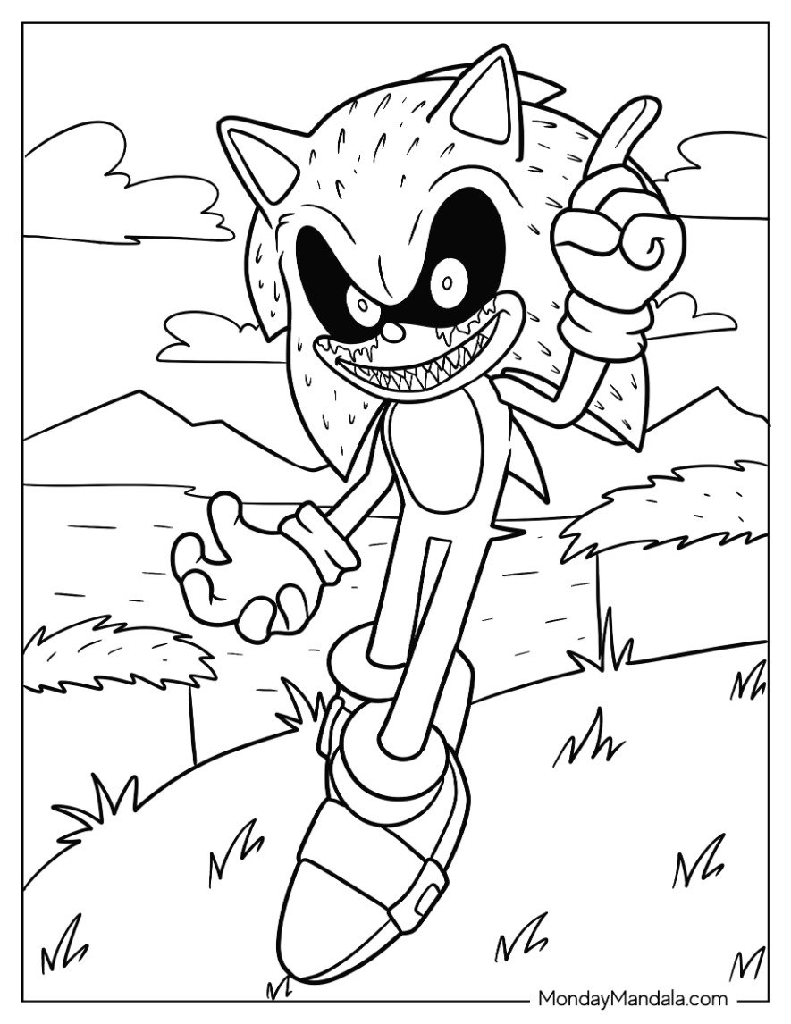 sonic coloring pages pdf