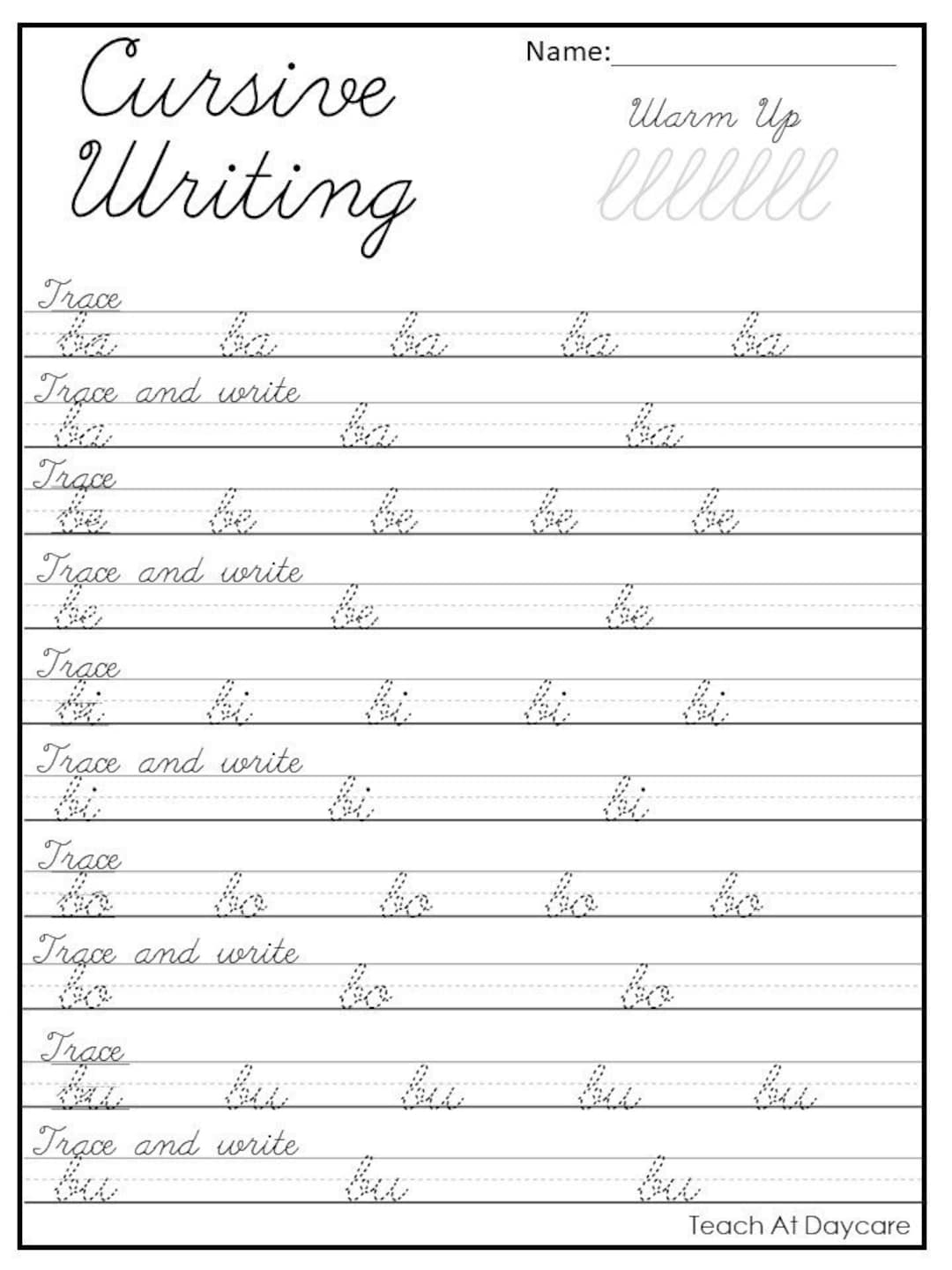 21 Cursive Handwriting Worksheets Consonant And Vowel Tracing In A PDF File Etsy
