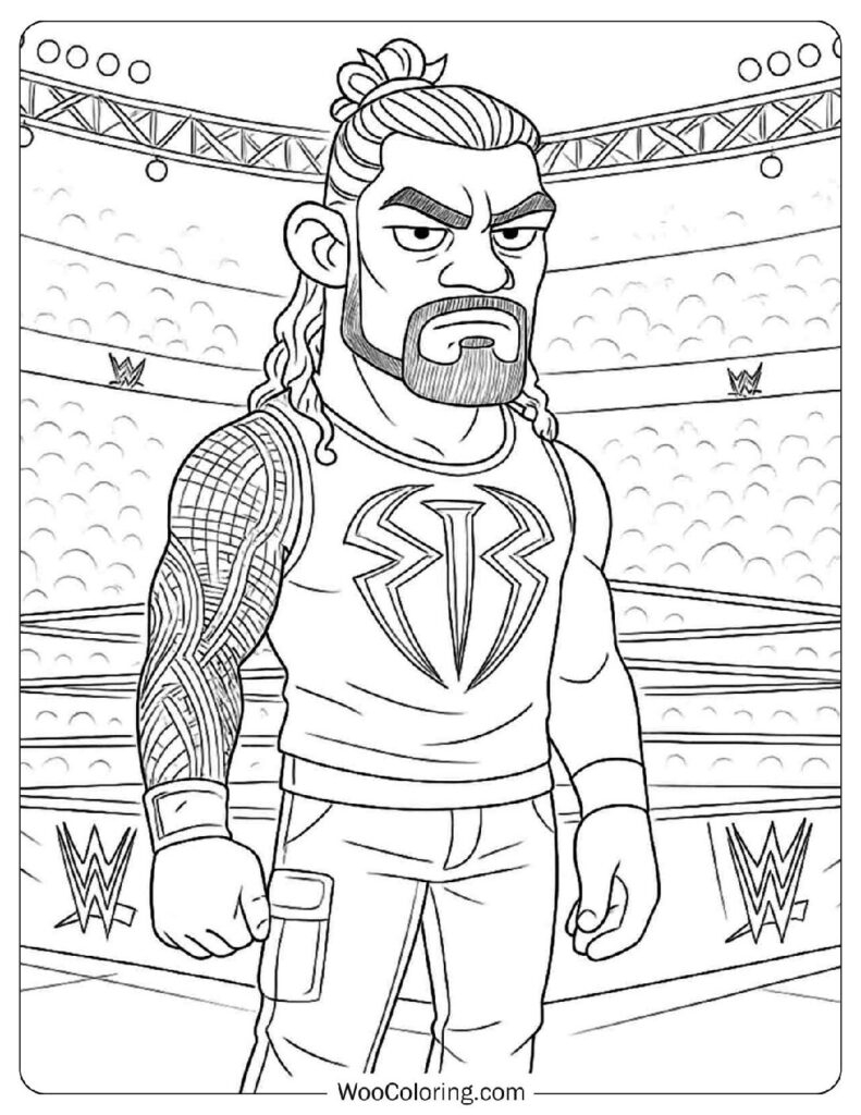 24 WWE Wrestling Coloring Pages Free PDF To Print Woo Coloring