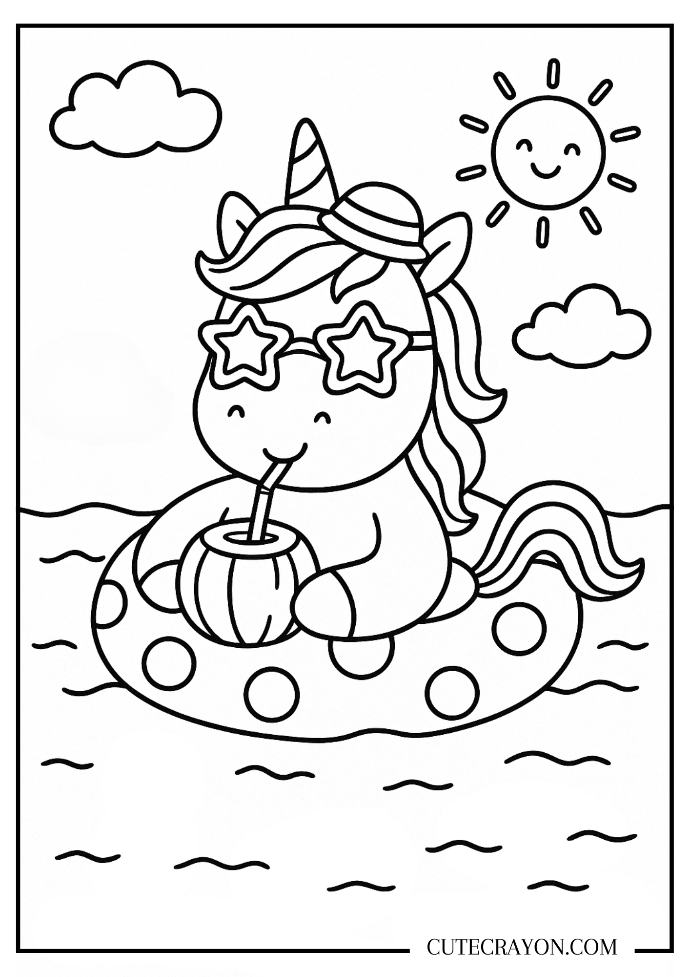 easy summer coloring pages printable