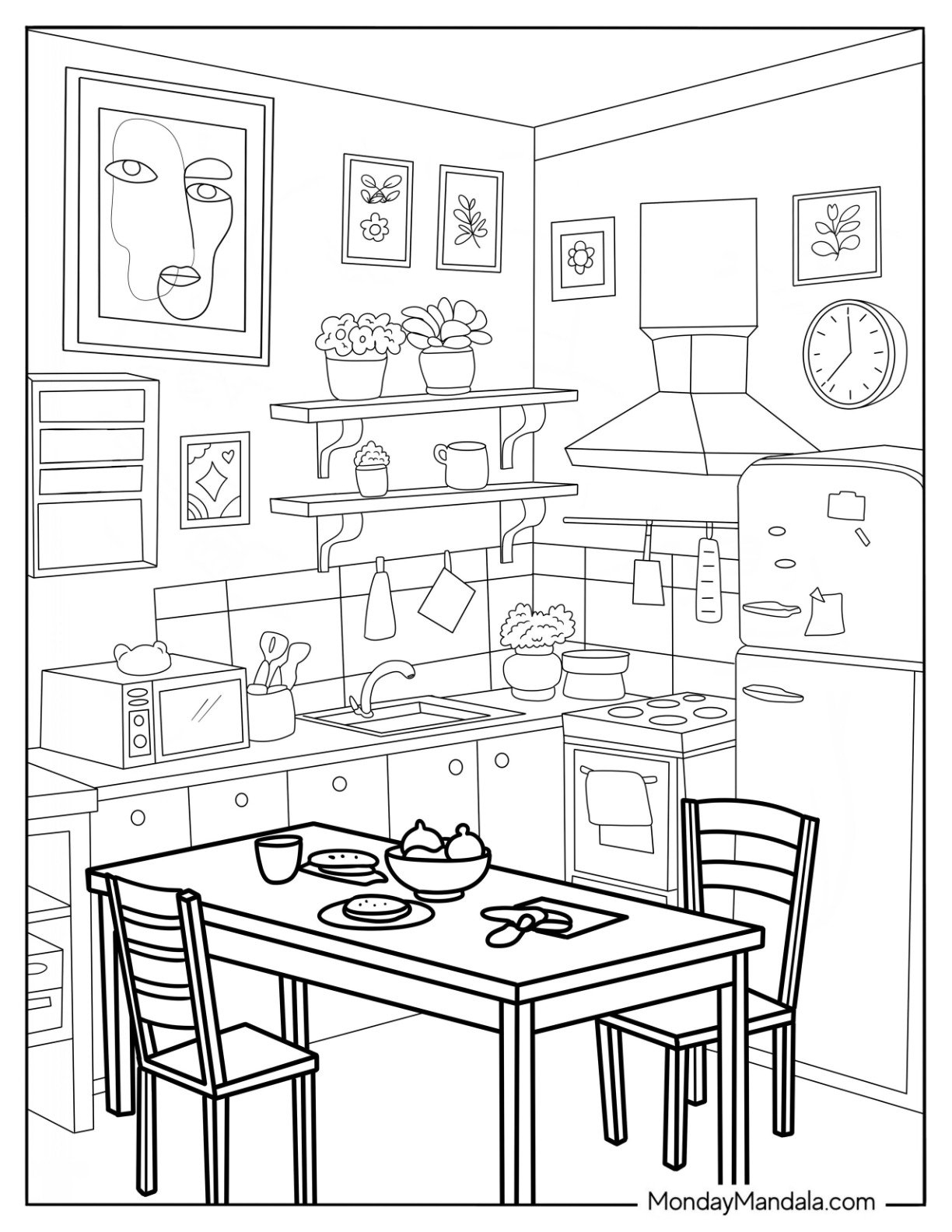 coloring pages of a table