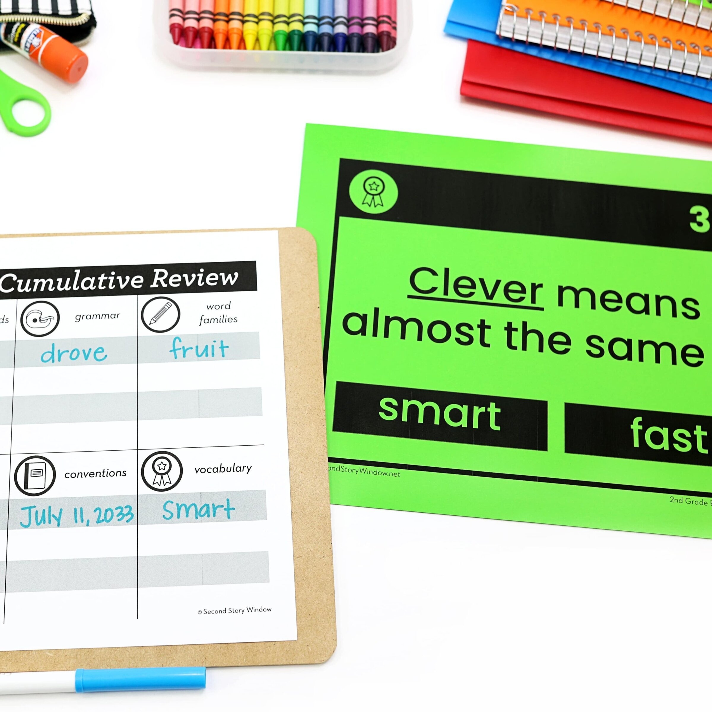 2nd Grade Language Arts Cumulative Review Editable ELA Google Slides Activity Second Story Window