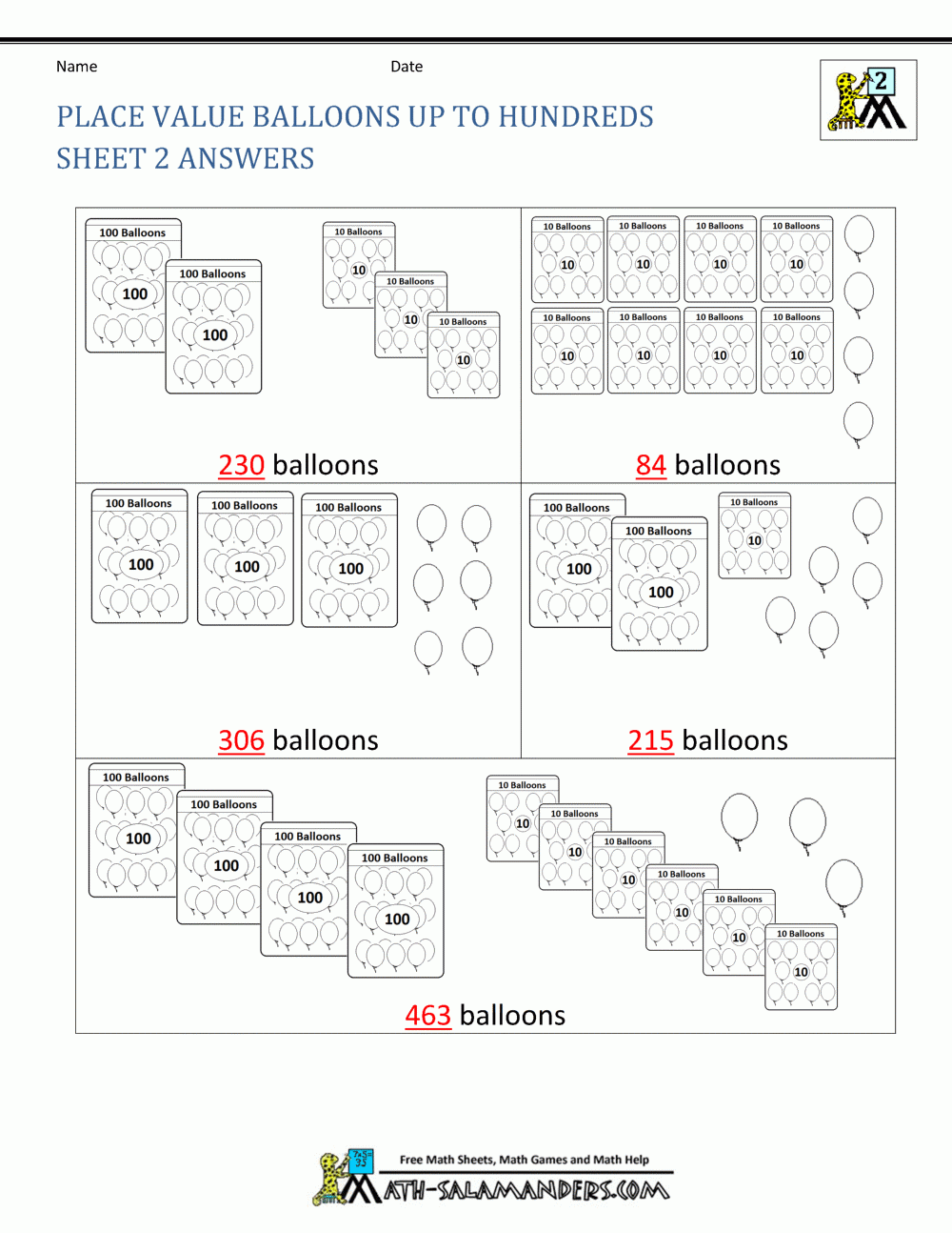 place value 2nd grade worksheets