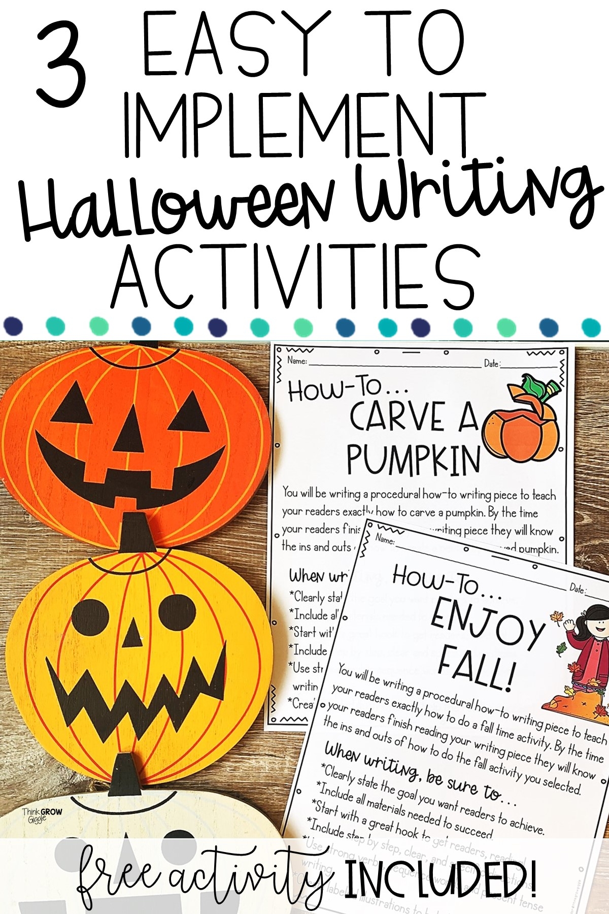 3 Halloween Writing Activities For Upper Elementary Think Grow Giggle