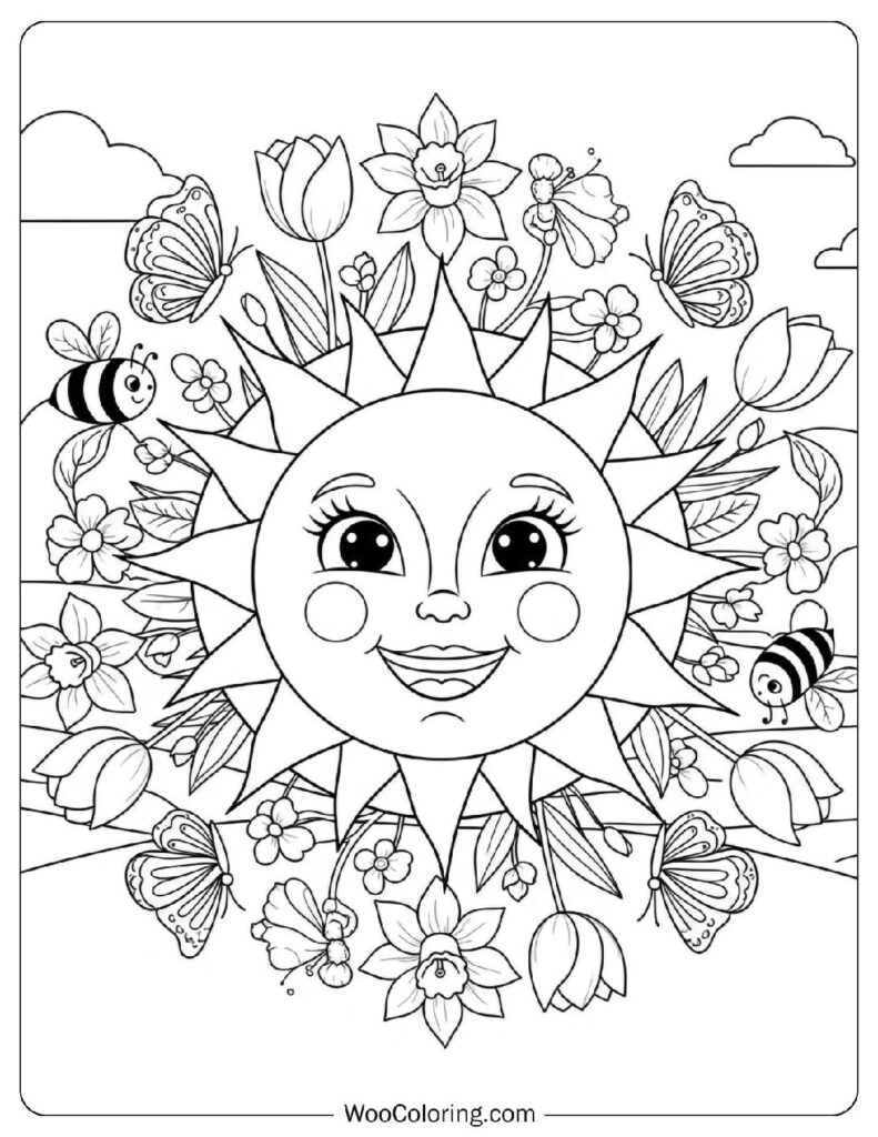spring and summer coloring pages spring and summer coloring pages