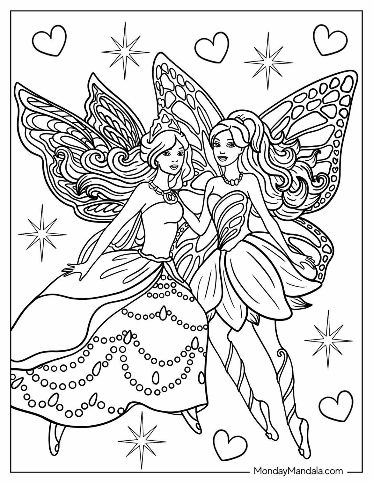 34 Fairy Coloring Pages Free PDF Printables