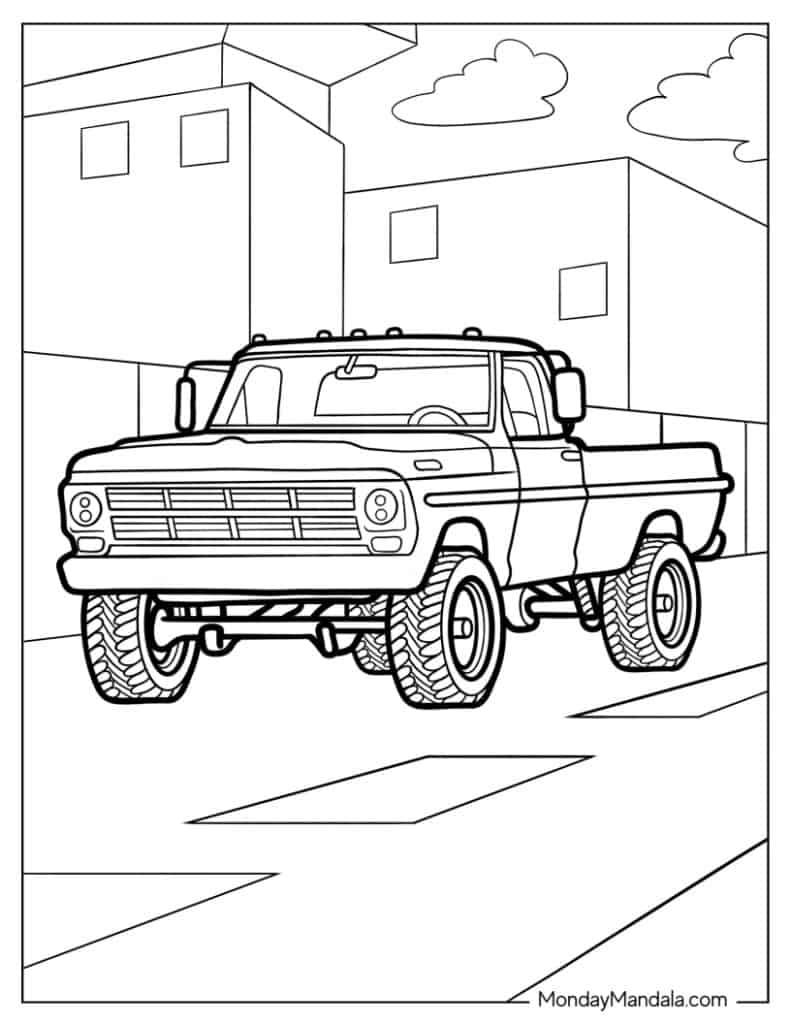 free truck colouring pages