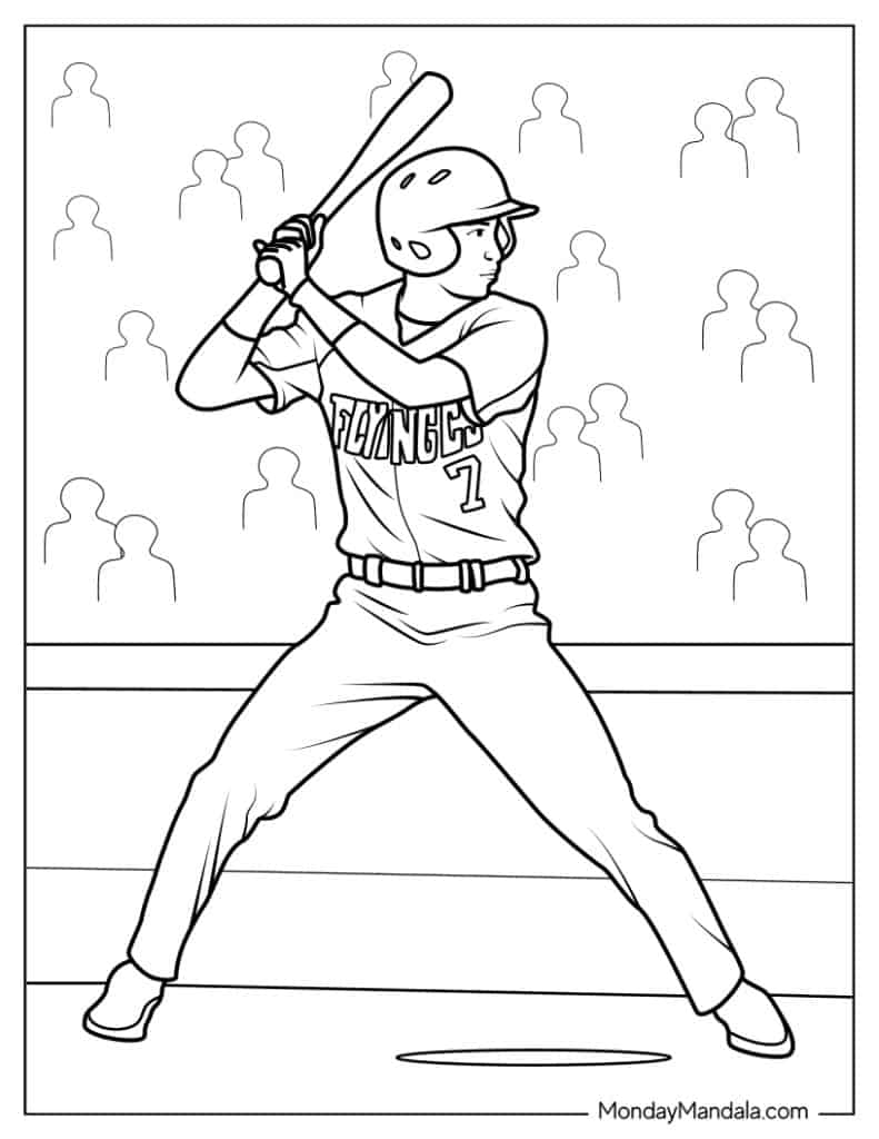 35 Baseball Coloring Pages Free PDF Printables
