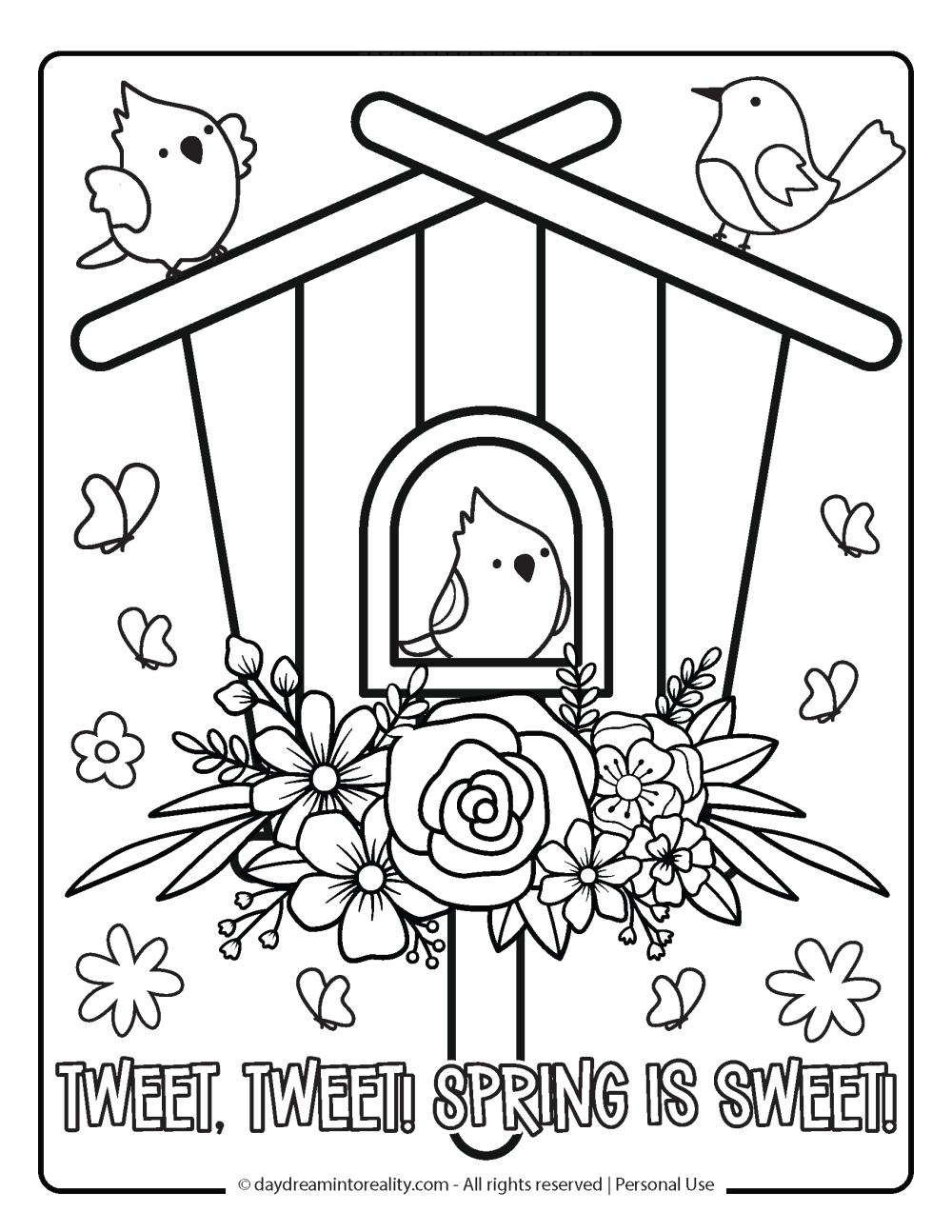 free printable spring coloring page free printable spring coloring page