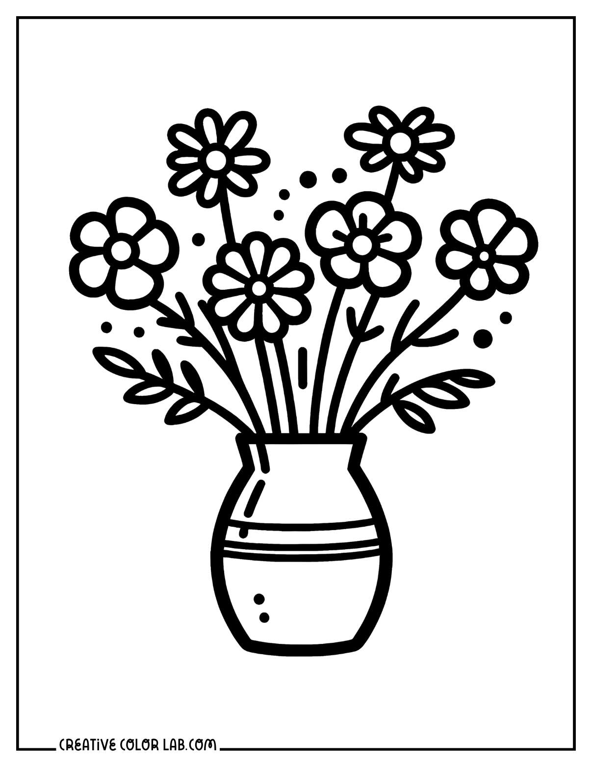outline of flowers for colouring