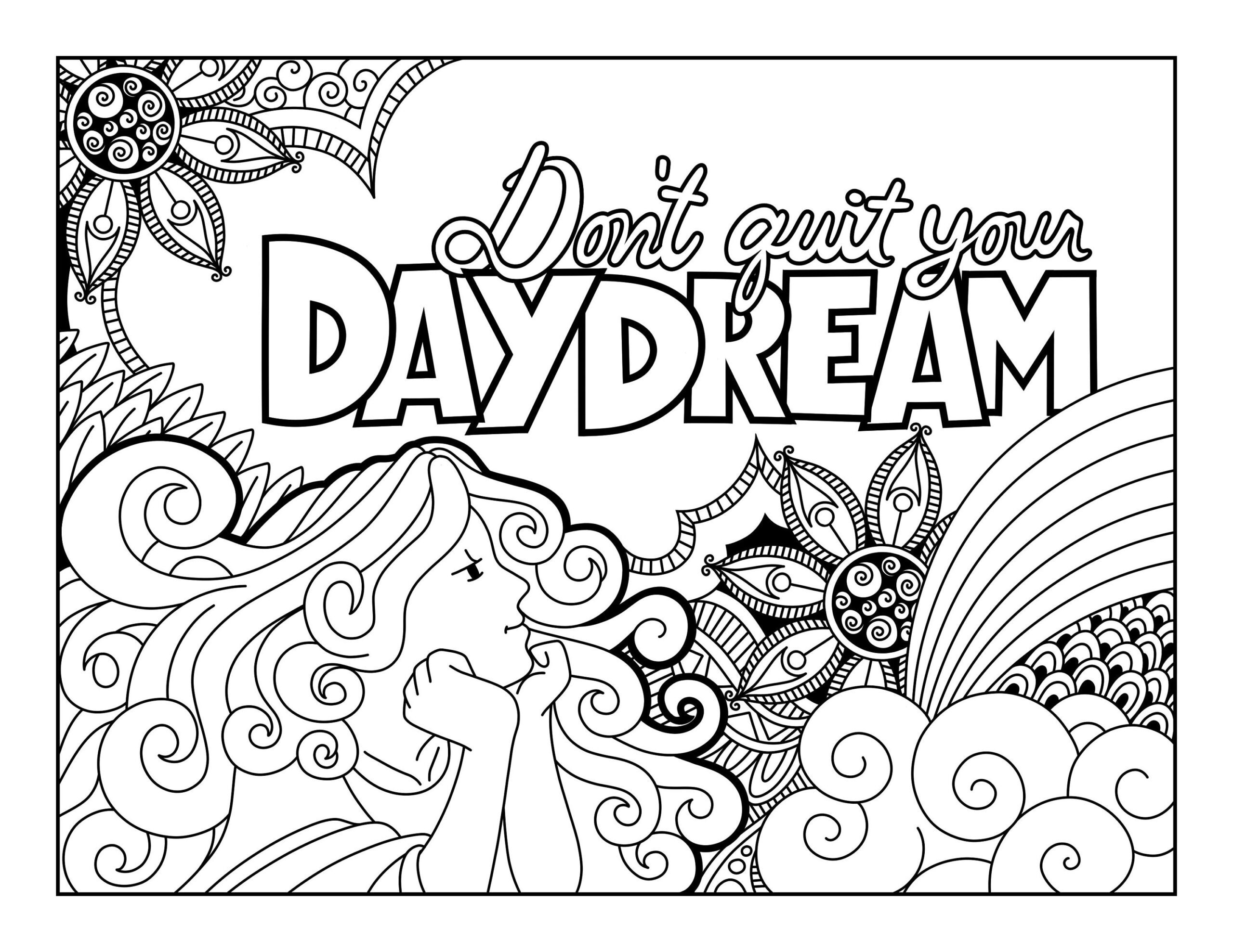 40 Inspirational And Whimsical Coloring Pages For Adults And Kids Etsy