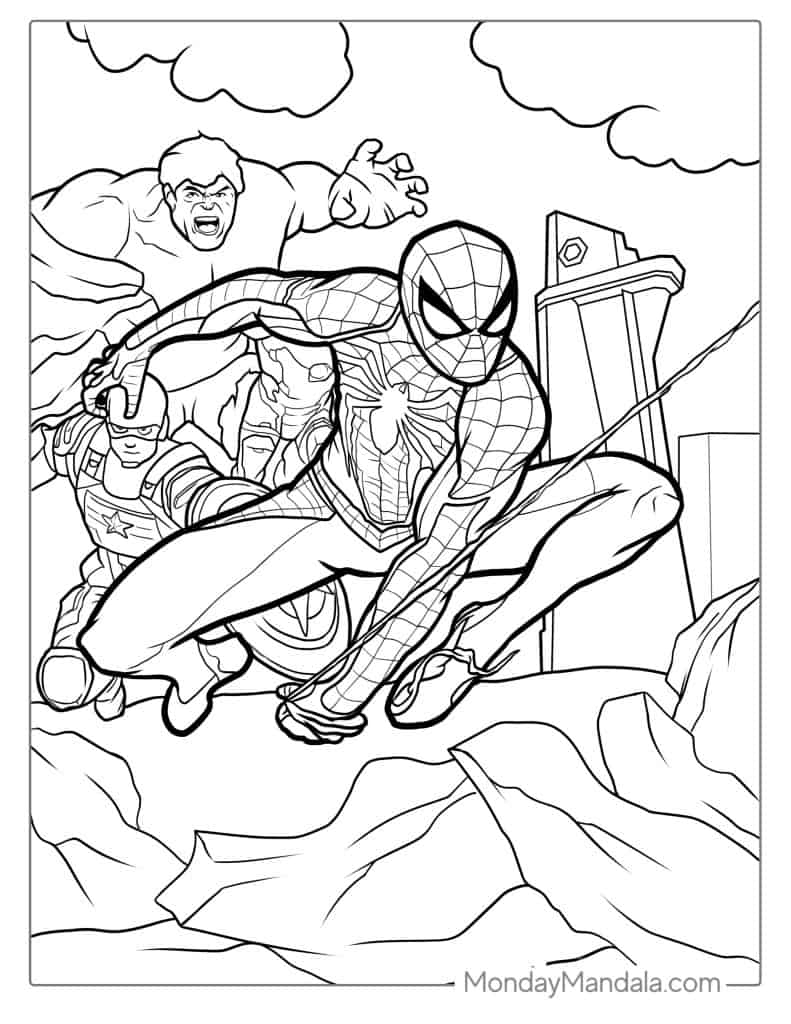 peter parker coloring page