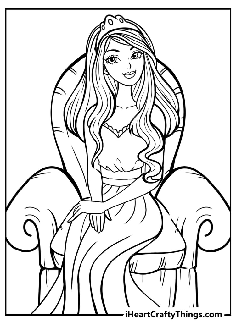 free princess colouring sheets