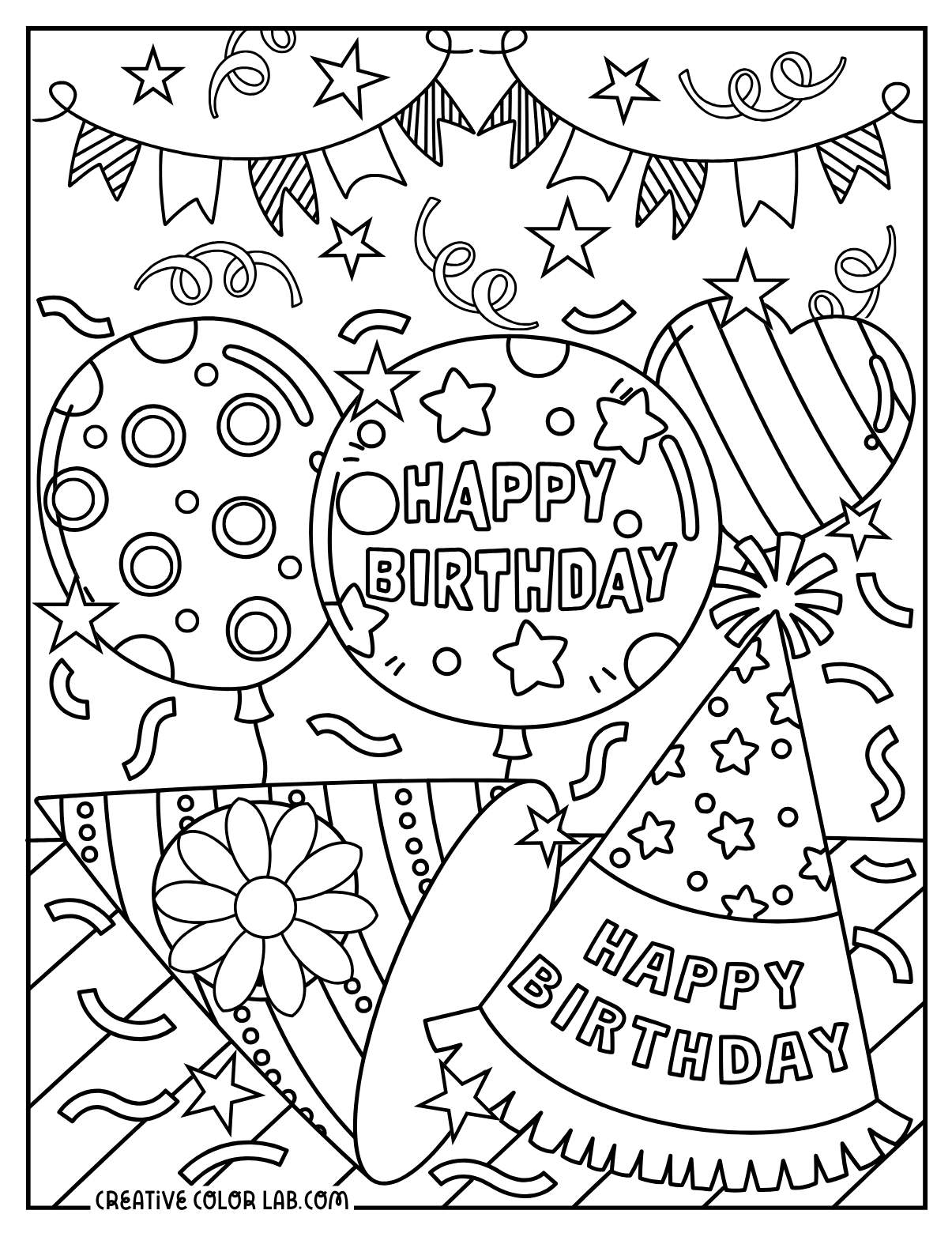 free printable birthday color pages free printable birthday color pages
