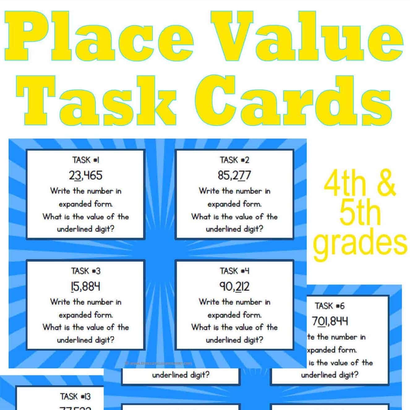 4th 5th Grade Place Value Task Cards Free From The Curriculum Corner The Curriculum Corner 4 5 6 4th 5th Grade Place Value Task Cards Free From The Curriculum Corner The Curriculum Corner 4 5 6