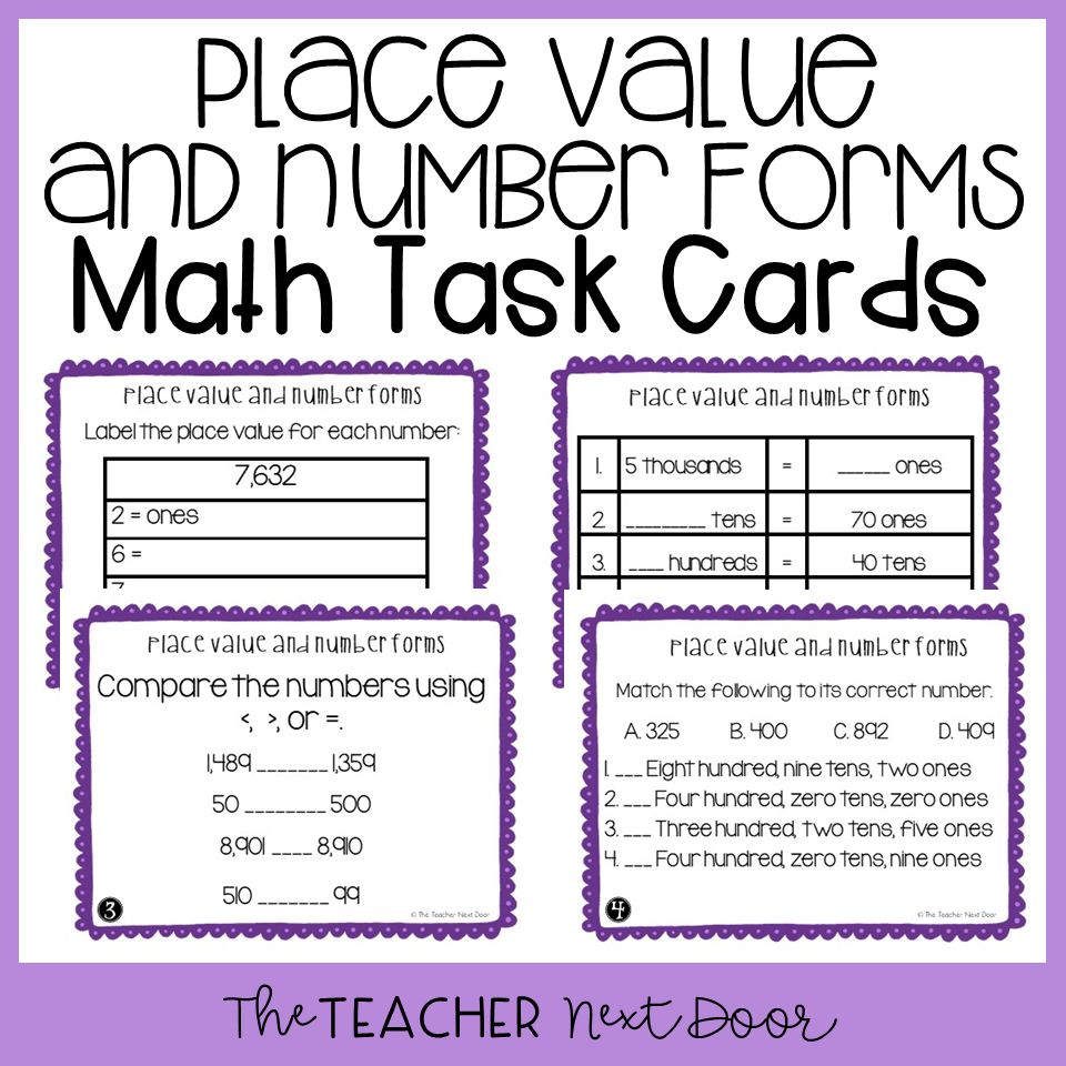 4th Grade Place Value And Number Forms Task Cards Place Value Center The Teacher Next Door 4th Grade Place Value And Number Forms Task Cards Place Value Center The Teacher Next Door