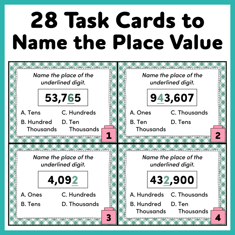 place value task cards place value task cards