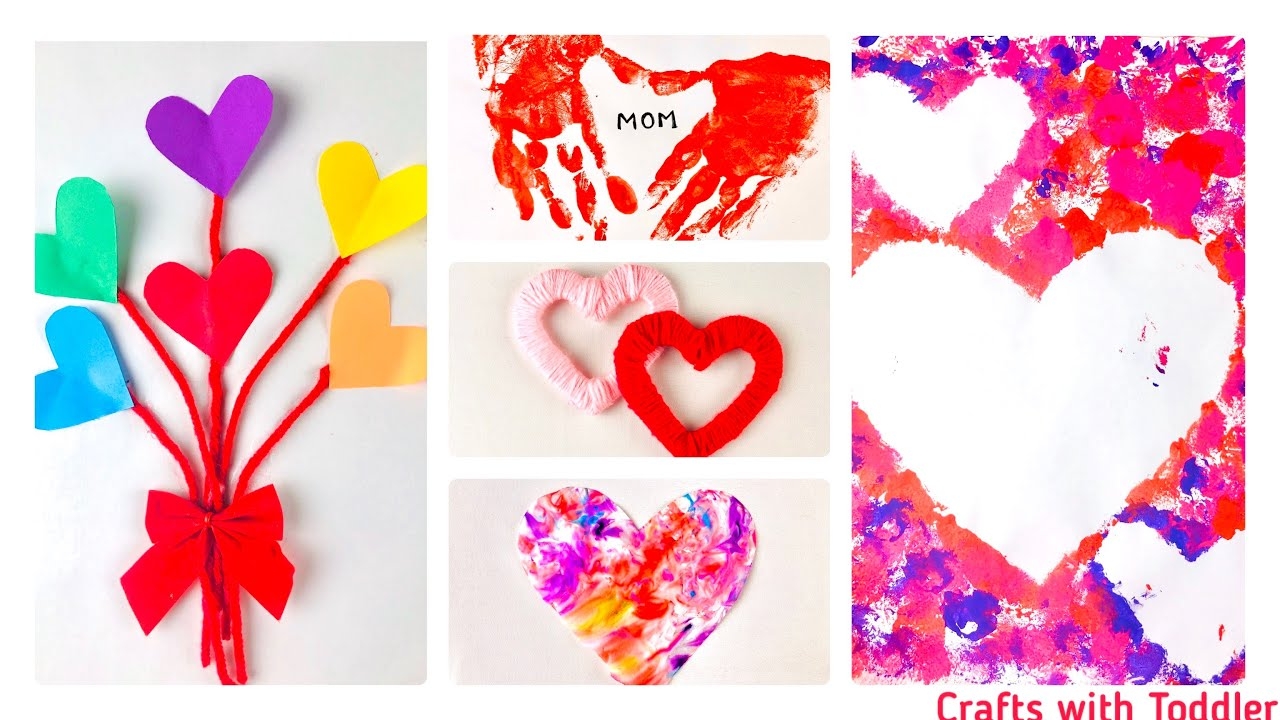 5 Easy Valentine s Day Crafts Activities For Preschoolers And Toddlers Heart Crafts For Kids YouTube