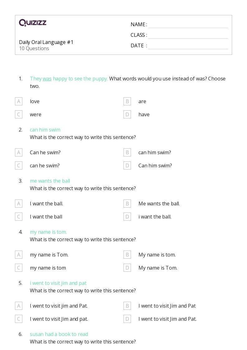 50 Language Worksheets For 2nd Grade On Quizizz Free Printable Worksheets Library