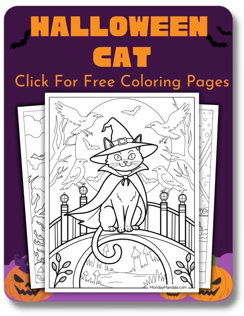 halloween cat coloring pages free halloween cat coloring pages free