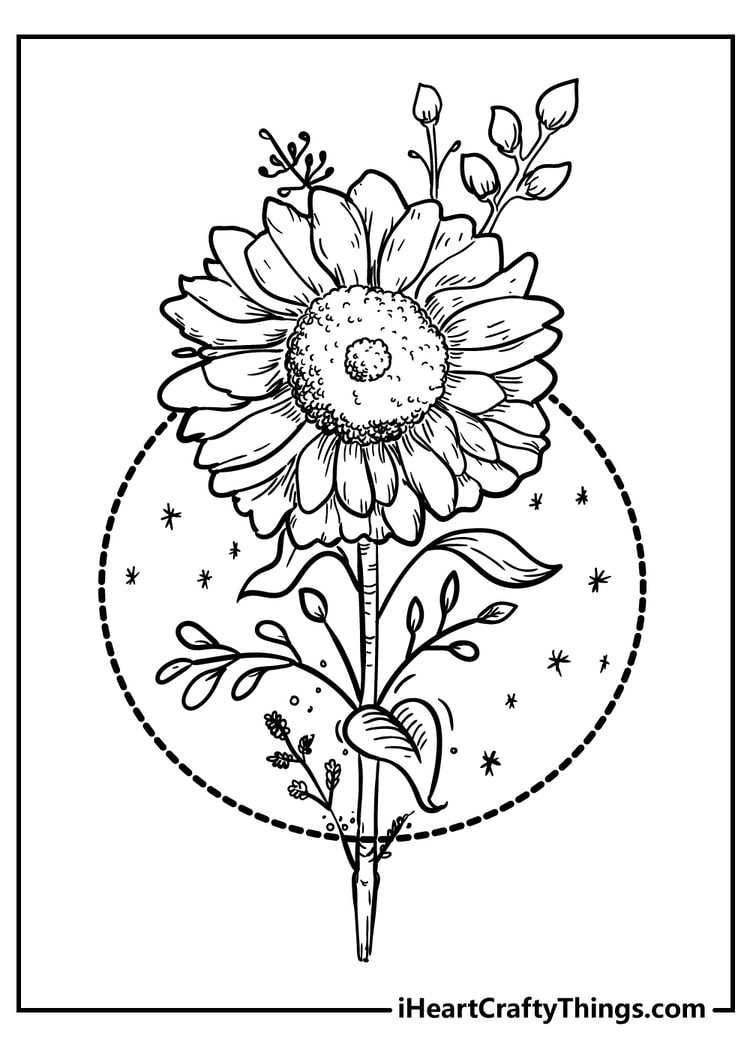 printable flower coloring page printable flower coloring page