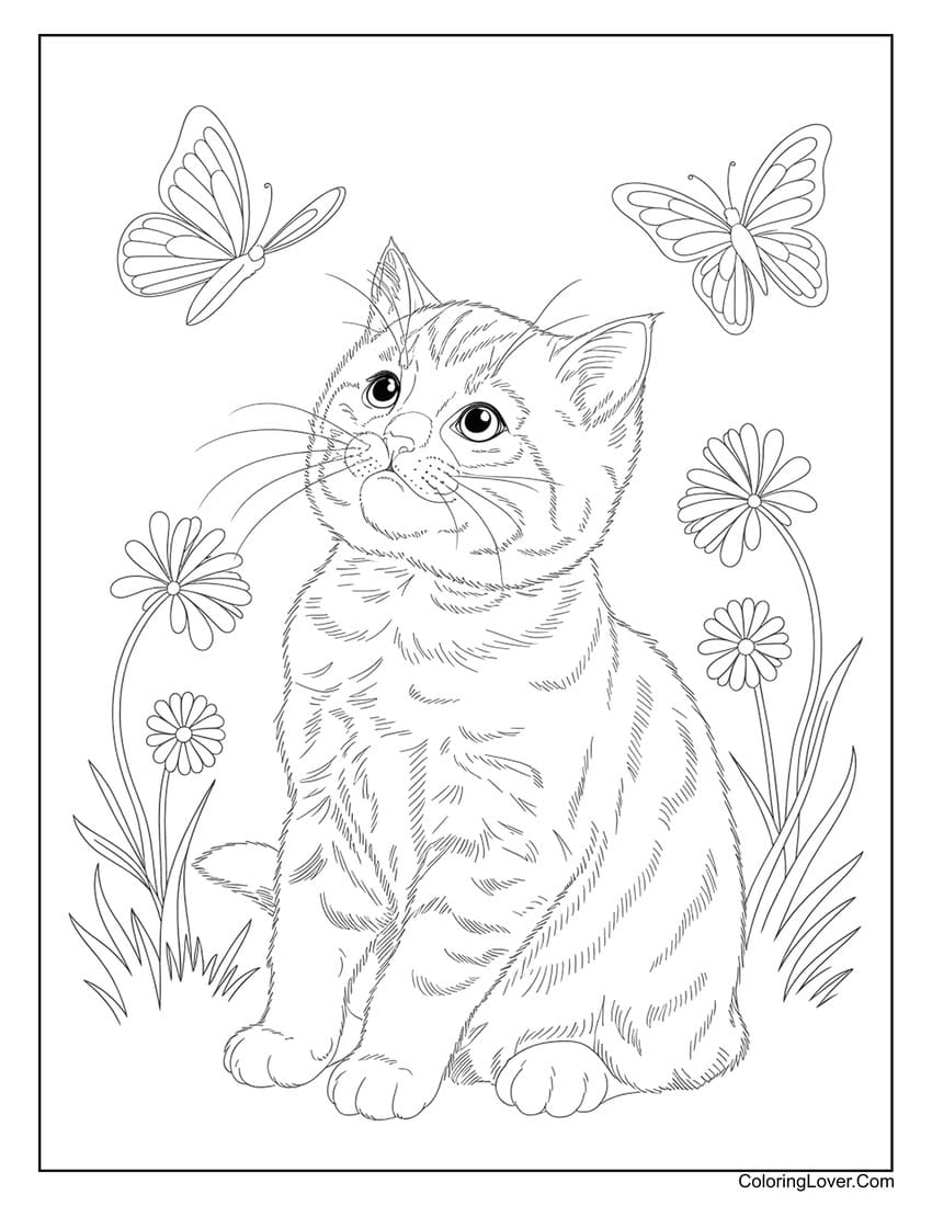 kitty cat coloring page kitty cat coloring page