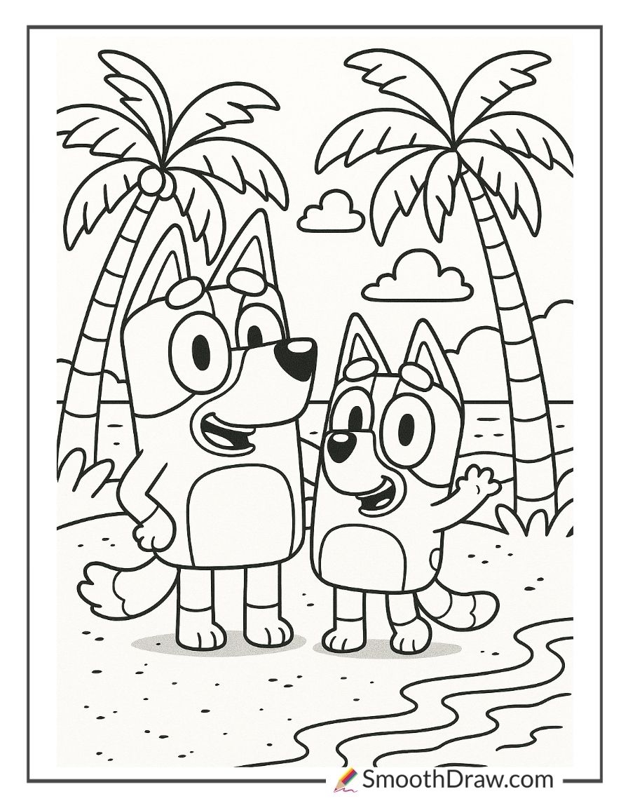 full page bluey coloring pages
