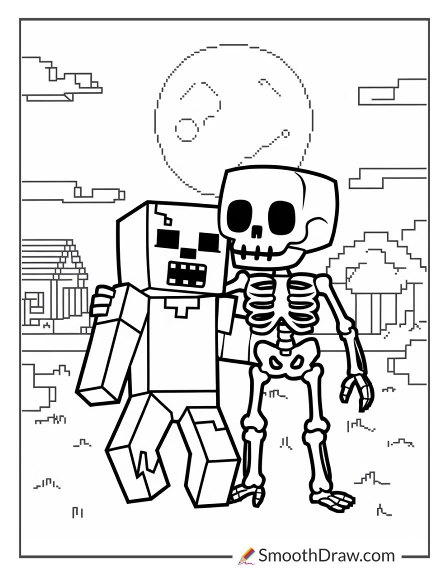printable colouring pages minecraft