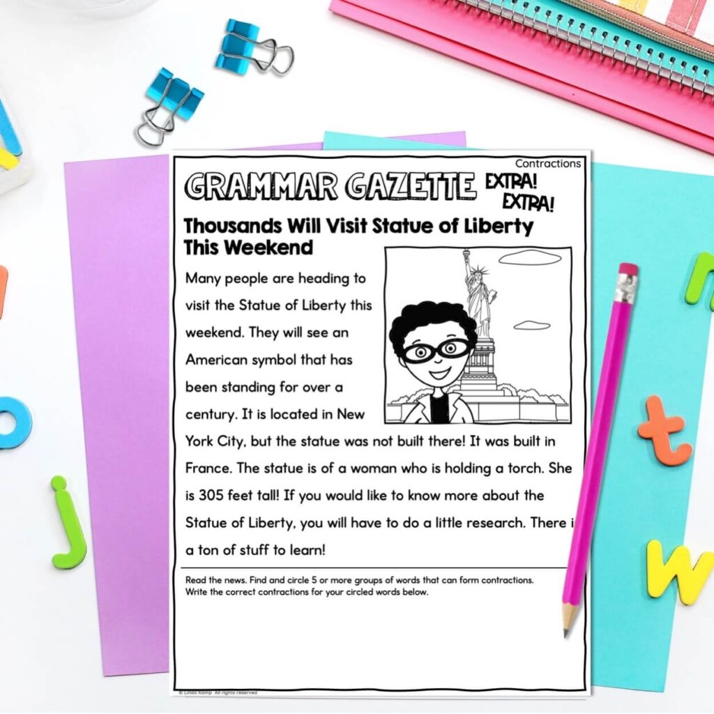 contractions for second graders