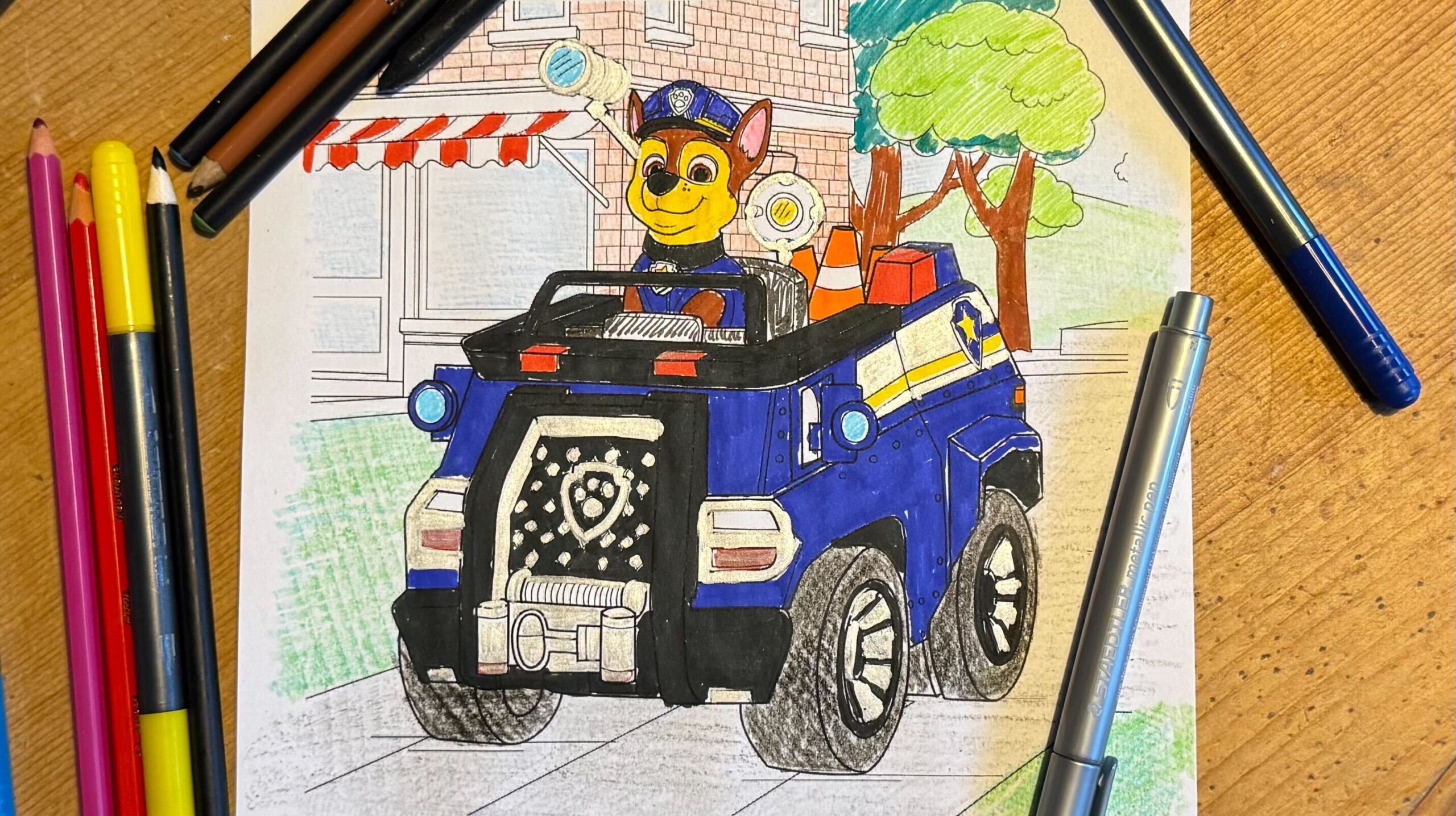 chase paw patrol coloring page chase paw patrol coloring page