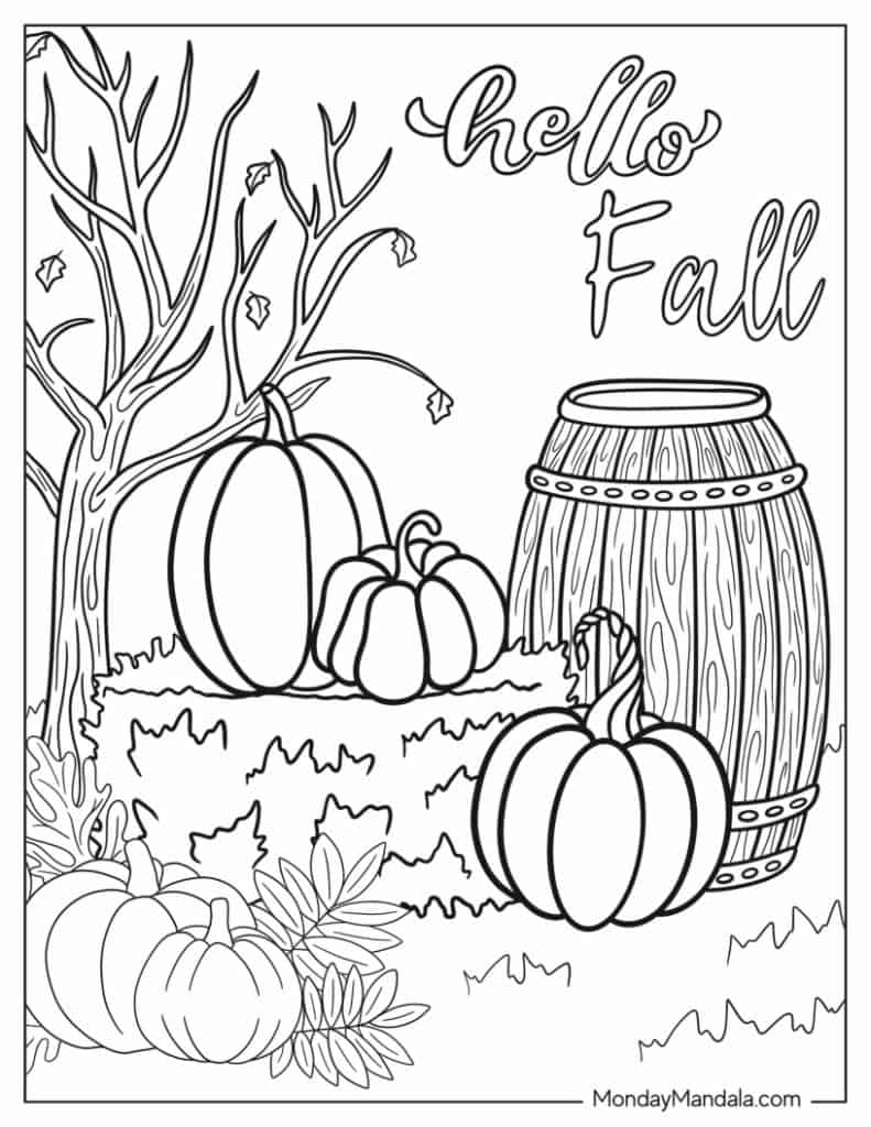 fall coloring page free fall coloring page free