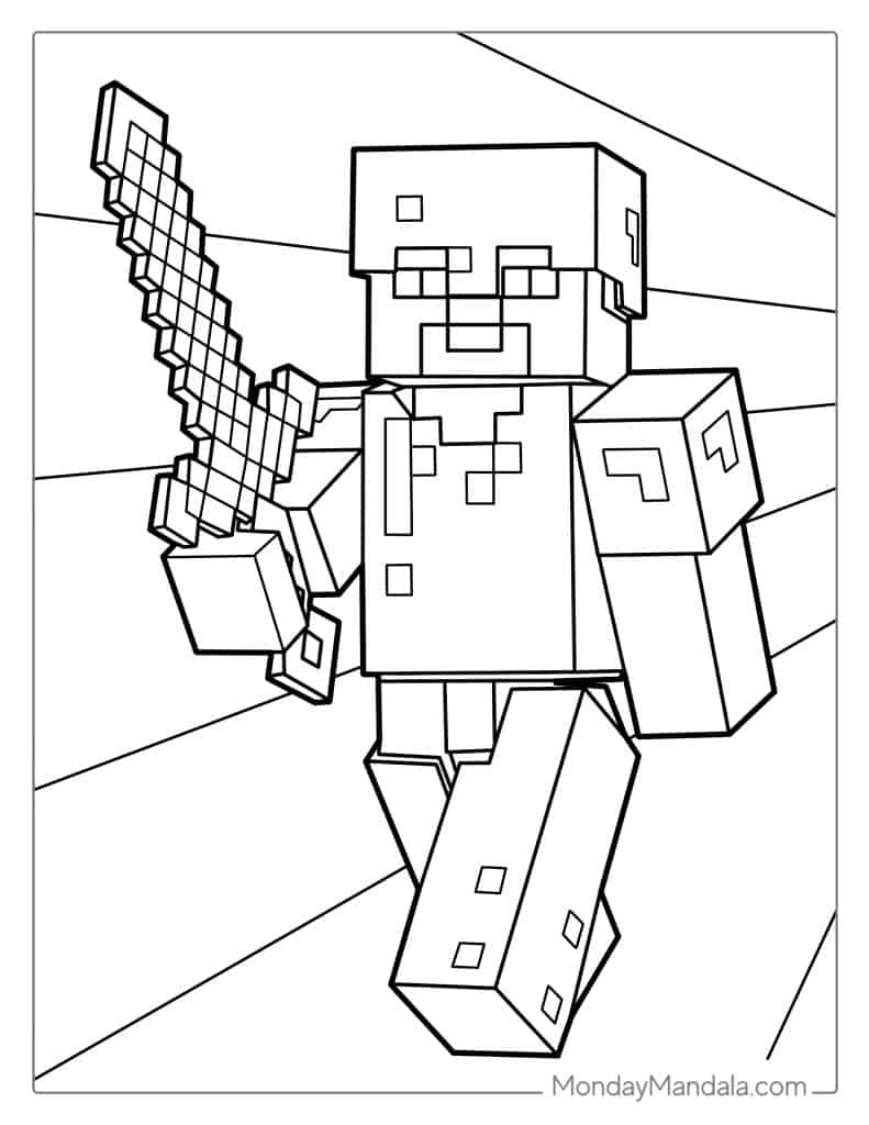 printable coloring pages minecraft
