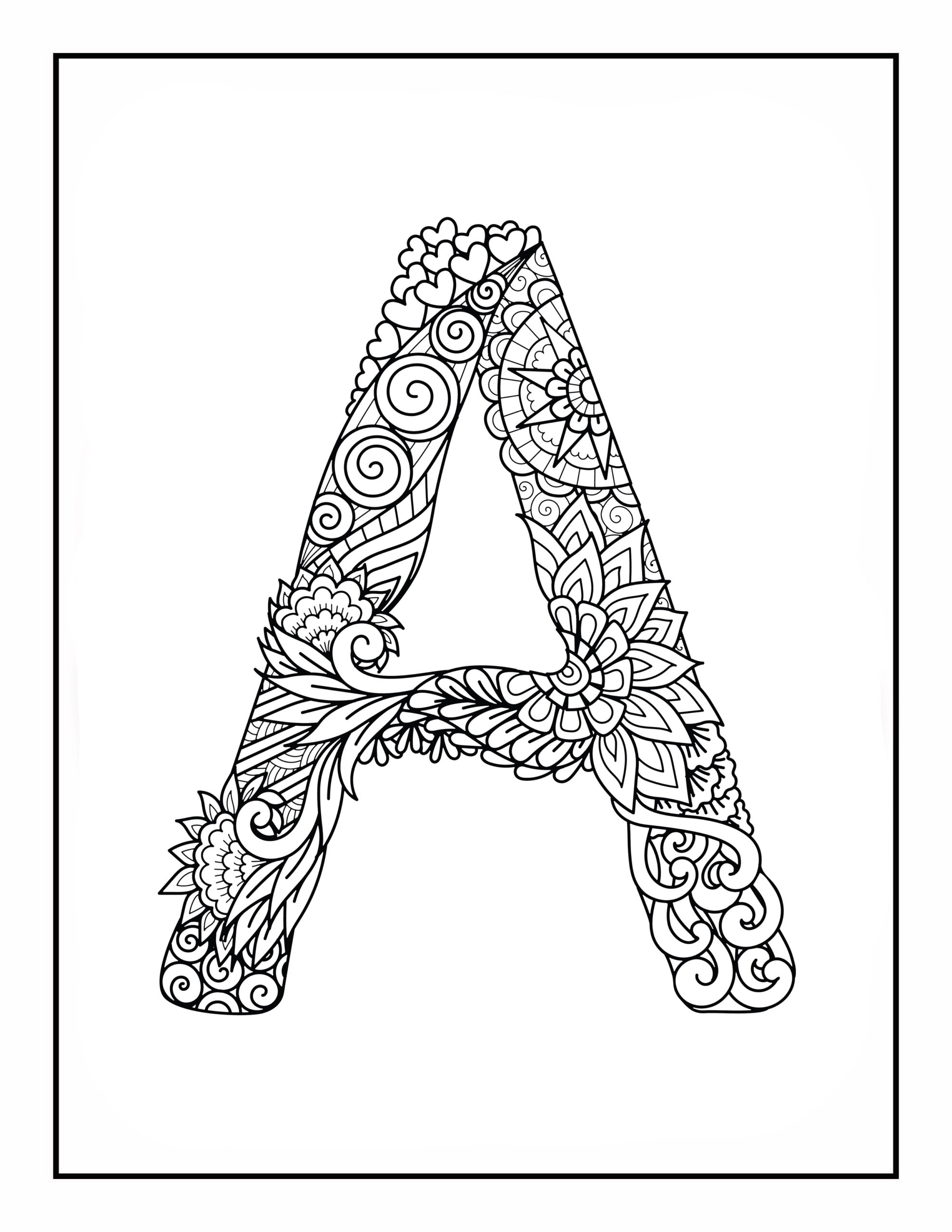 A Z Alphabets Letters Doodling Coloring Pages Mandala Patterns Coloring Pages Made By Teachers